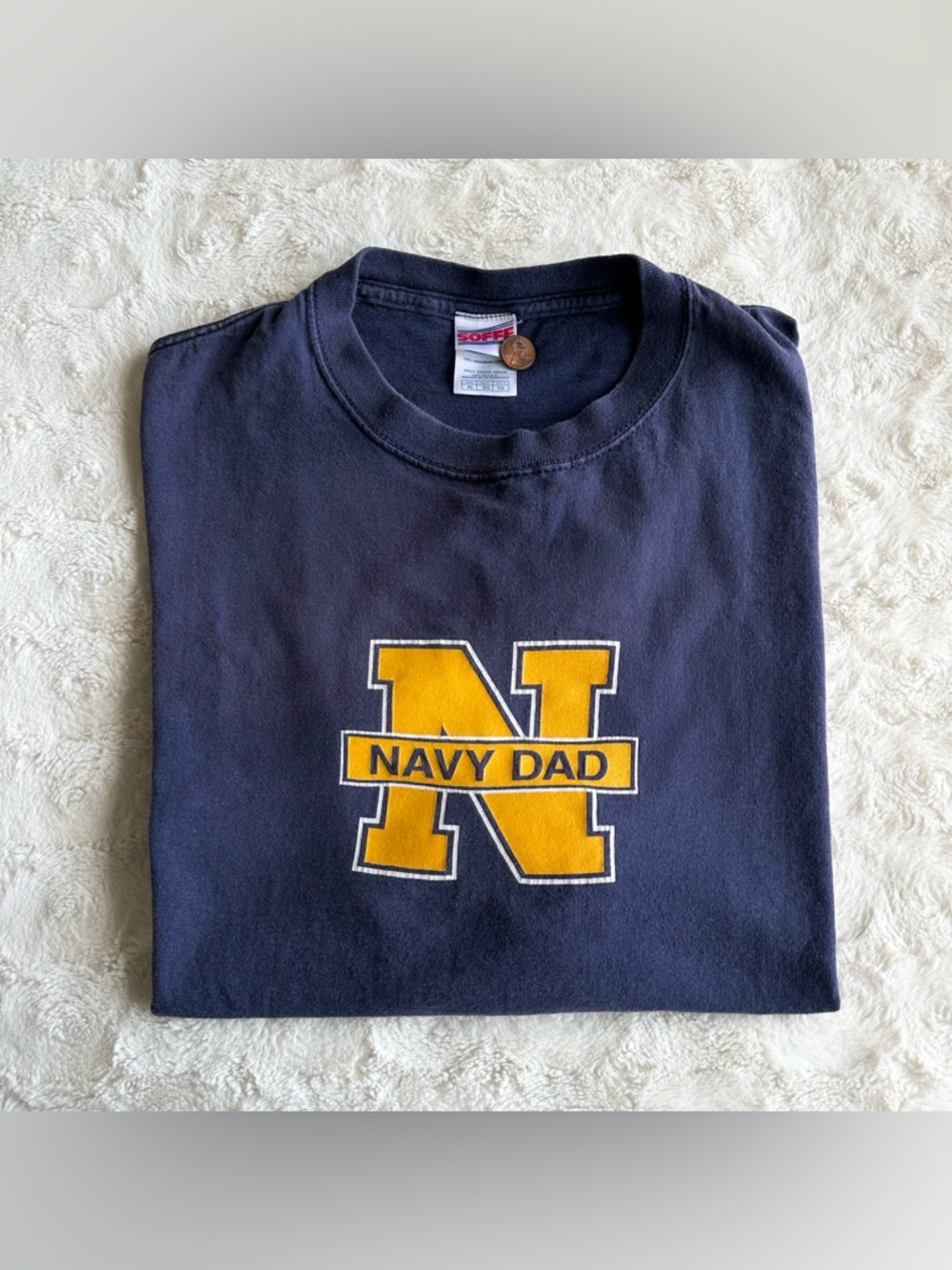 Vintage USNA Naval Academy Shirt Tee Mens XL Navy Gold Dad Soffe Military 90s